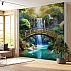 Fantasy Garden Waterfall Wall Mural – Lush Bridge Landscape Design Fantasy Garden Waterfall Wall Mural – Lush Bridge Landscape Design