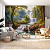 Enchanted Waterfall Forest Wall Mural – Vibrant Nature Landscape Wallpaper for Living Room