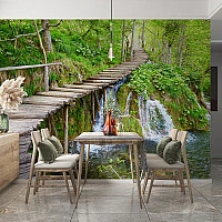 Abstract Fluid Marble Wall Mural – Luxury Gold & Blue Artistic Wallpaper for Living Room