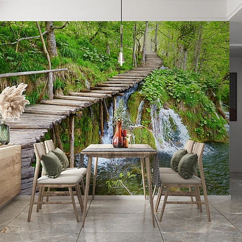 Abstract Fluid Marble Wall Mural – Luxury Gold & Blue Artistic Wallpaper for Living Room