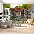 Waterfall Nature Wall Mural – Serene Rock Cascade Landscape Design Waterfall Nature Wall Mural – Serene Rock Cascade Landscape Design