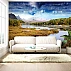 Autumn Lake Reflection Wall Mural – Scenic Mountain Water Landscape Wallpaper for Dining Room