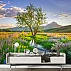 Wildflower Meadow Stream Wall Mural – Scenic Nature Landscape Wallpaper for Peaceful Interiors
