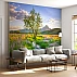 Wildflower Meadow Stream Wall Mural – Scenic Nature Landscape Wallpaper for Peaceful Interiors