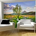 Wildflower Meadow Stream Wall Mural – Scenic Nature Landscape Wallpaper for Peaceful Interiors