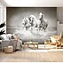 Black & White Running Horses Wall Mural – Elegant Monochrome Animal Art