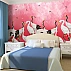 Japanese Crane Wall Mural – Elegant Red Artistic Bird Design