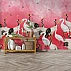 Japanese Crane Wall Mural – Elegant Red Artistic Bird Design