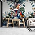 Tropical Parrot Jungle Wall Mural – Colorful Botanical Bird Design