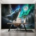 Aurora Wolf Wall Mural – Northern Lights Night Landscape Design Aurora Wolf Wall Mural – Northern Lights Night Landscape Design
