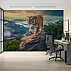 Majestic Tiger Cliff Wall Mural – Wildlife Mountain Landscape Wallpaper for Living Room