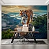 Majestic Tiger Cliff Wall Mural – Wildlife Mountain Landscape Wallpaper for Living Room