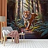 Tiger in Forest Wall Mural – Dramatic Wildlife Nature Scene Design