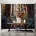 Tiger in Forest Wall Mural – Dramatic Wildlife Nature Scene Design