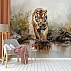 Walking Tiger Wall Mural – Realistic Wildlife Nature Design Walking Tiger Wall Mural – Realistic Wildlife Nature Design