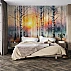 Birch Forest Sunset Wall Mural – Colorful Nature Landscape Design