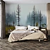 Foggy Meadow Forest Wall Mural – Soft Blue Nature Landscape Design