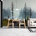 Foggy Meadow Forest Wall Mural – Soft Blue Nature Landscape Design