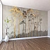 Golden Forest Silhouette Wall Mural – Elegant Minimal Tree Wallpaper for Living Room