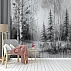 Birch Forest Wall Mural – Soft Grey Minimal Nature Landscape Birch Forest Wall Mural – Soft Grey Minimal Nature Landscape