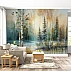 Artistic Birch Forest Wall Mural – Textured Nature Landscape Design