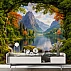 Forest Lake Wall Mural – Mountain View Nature Window Design