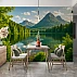 Mountain Lake Wall Mural – Serene Forest Landscape Nature Design Mountain Lake Wall Mural – Serene Forest Landscape Nature Design