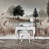 Soft Sepia Lake Wall Mural – Minimal Nature Landscape Design