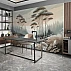 Artistic Lake Forest Wall Mural – Soft Neutral Nature Illustration Design