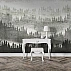 Monochrome Forest Wall Mural – Layered Pine Trees Mist Design