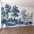 Blue Toile Landscape Wall Mural – Classic French Scenic Design