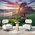 Sunset Blossom Landscape Wall Mural – Romantic Nature Scenic Wallpaper for Living Room