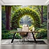 Garden Arch Wall Mural – Serene Green Lake Nature Design