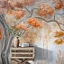 Artistic Autumn Tree Wall Mural – Soft Mist Nature Landscape Design