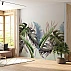Modern Tropical Leaves Wall Mural – Soft Pastel Botanical Design