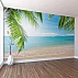 Tropical Palm Beach Wall Mural – Calm Ocean Coastal Design