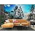 Modern Tropical Sketch Wall Mural – Black Line Botanical Design