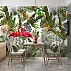 Tropical Flamingo Jungle Wall Mural – Exotic Botanical Bird Design