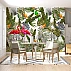 Tropical Flamingo Jungle Wall Mural – Exotic Botanical Bird Design