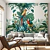 Tropical Parrot Wall Mural – Botanical Bird Jungle Design