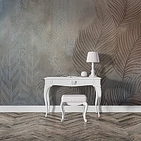 Neutral Textured Leaf Wall Mural – Elegant Earth Tone Botanical Design