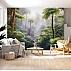 Misty Tropical Jungle Wall Mural – Lush Forest Light Landscape