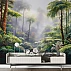 Misty Tropical Jungle Wall Mural – Lush Forest Light Landscape