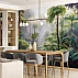 Misty Tropical Jungle Wall Mural – Lush Forest Light Landscape