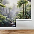 Misty Tropical Jungle Wall Mural – Lush Forest Light Landscape