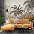 Vintage Tropical Floral Wall Mural – Sepia Jungle Botanical Design Vintage Tropical Floral Wall Mural – Sepia Jungle Botanical Design
