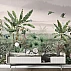 Soft Tropical Garden Wall Mural – Misty Botanical Jungle Design
