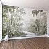 Monochrome Tropical Jungle Wall Mural – Elegant Palm Line Art Design