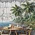 Vintage Coastal Palm Wall Mural – Textured Ocean Landscape Design