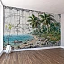 Vintage Coastal Palm Wall Mural – Textured Ocean Landscape Design